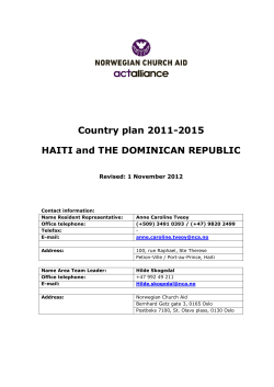 Country plan 2011-2015 HAITI and THE DOMINICAN REPUBLIC