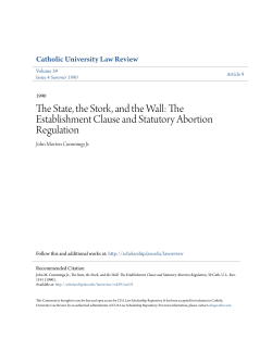The Establishment Clause and Statutory Abortion Regulation