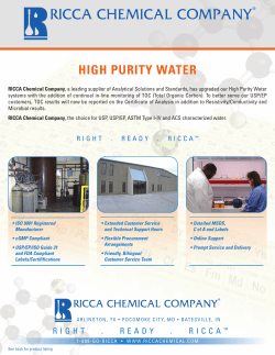 high purity water - Ricca Chemical Company