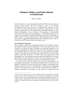 Pollution, Politics, and Public Opinion In Central Asia