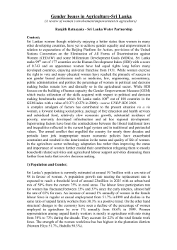 Gender Issues in Agriculture-Sri Lanka