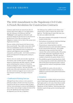 The 2016 Amendment to the Napoleonic Civil Code