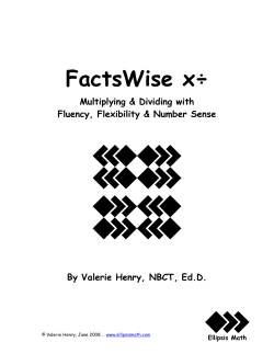 NINE GOALS FOR BASIC FACTS SUCCESS