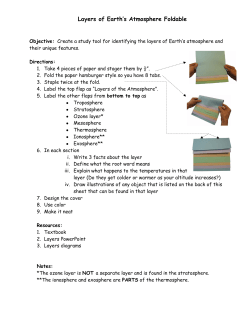 Layers of Earth`s Atmosphere Foldable