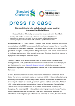 Standard Chartered`s global network comes together to support the