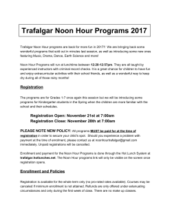 Trafalgar Noon Hour Programs 2017