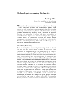 Methodology for Assessing Biodiversity