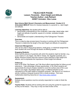 TEACHER PAGE Lesson: Pyramids &ndash; Slant Height and Altitude
