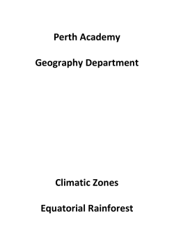 Perth Academy Geography Department Climatic Zones Equatorial