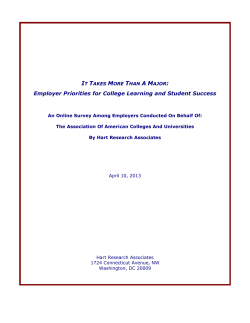 It Takes More Than a Major: Employer Priorities for College Learning