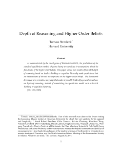Depth of Reasoning and Higher Order Beliefs