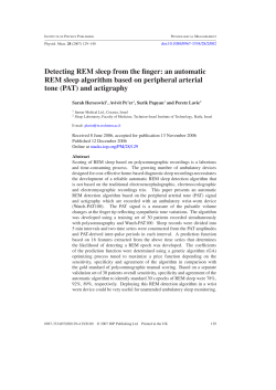 Detecting REM sleep from the finger: an automatic REM sleep