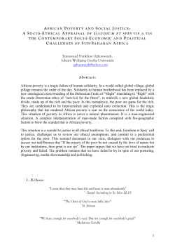 African Poverty and Social Justice