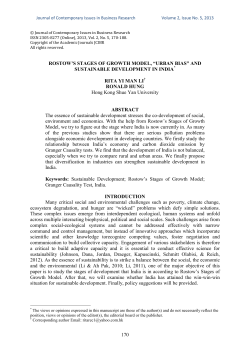 170 ROSTOW`S STAGES OF GROWTH MODEL, &ldquo;URBAN BIAS