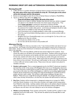 MORNING DROP OFF AND AFTERNOON DISMISSAL PROCEDURE