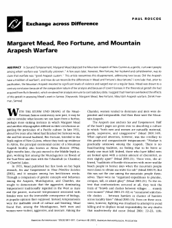 Roscoe, Paul "Margaret Mead, Reo Fortune, and Mountain Arapesh
