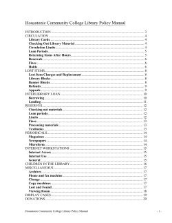 HCC Library Policy Manual - Housatonic Community College