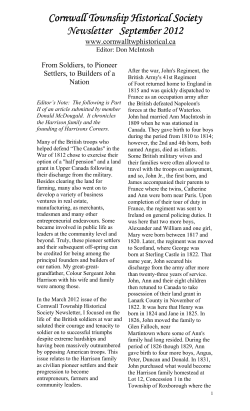 2012 Newsletter 2.2 MB - Cornwall Township Historical Society