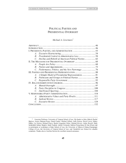 Political Parties and Presidential Oversight