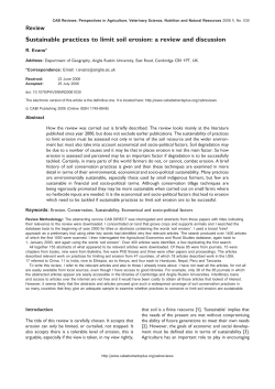 Sustainable practices to limit soil erosion: a review and discussion