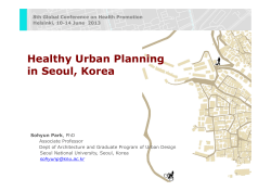 Healthy Urban Planning in Seoul, Korea
