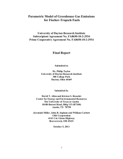 Parametric Model of Greenhouse Gas Emissions