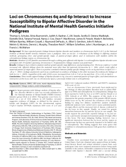 Loci on Chromosomes 6q and 6p Interact to Increase Susceptibility