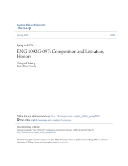 ENG 1092G-097: Composition and Literature - The Keep