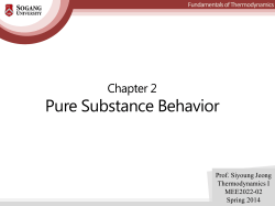 Chapter 2. Pure Substance Behavior