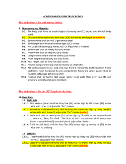 ADDENDUM FOR CREW TRUCK BODIES This addendum is for