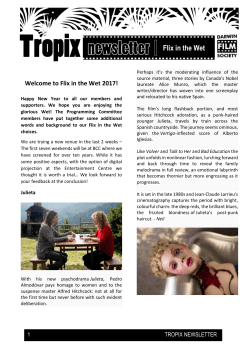 Flix in the Tropix Newsletter