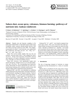 Sahara dust, ocean spray, volcanoes, biomass burning: pathways of