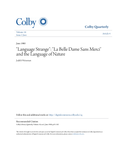 "Language Strange": "La Belle Dame Sans Merci"