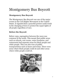 Montgomery Bus Boycott - Springfield Public Schools