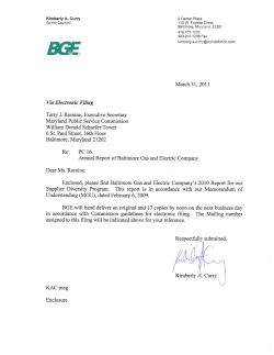 Supplier Diversity Program - Maryland Public Service Commission