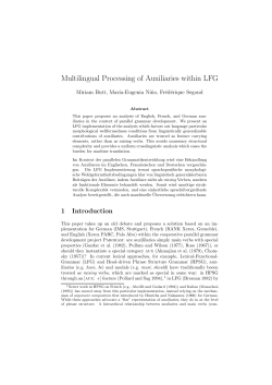 Multilingual Processing of Auxiliaries within LFG
