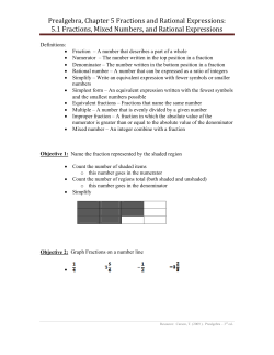 Prealgebra, Chapter 5 Fractions and Rational Expressions: 5.1