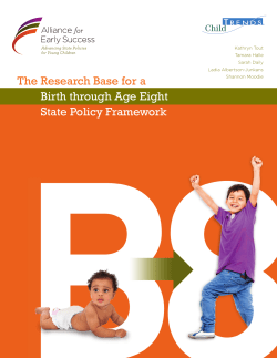 The Research Base for a Birth through Age Eight