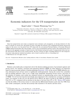 Economic indicators for the US transportation sector