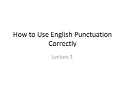 How to Use English Punctuation Correctly