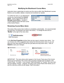 Modifying the Blackboard Course Menu Renaming Course Menu