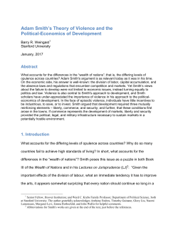 Adam Smith`s Theory of Violence and the Political