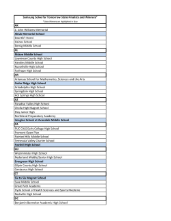 Samsung Solve for Tomorrow State Finalists and Winners* AK Z