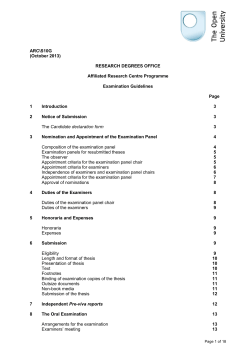 Examination Guidelines (SE10G)