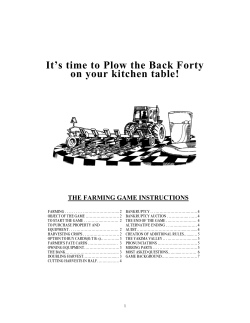 It`s time to Plow the Back Forty on your kitchen table!