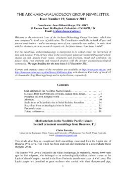 Issue 19, Summer 2011 - ICAZ Archaeomalacology Working Group