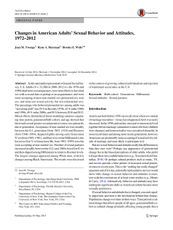 Changes in American Adults` Sexual Behavior and Attitudes, 1972
