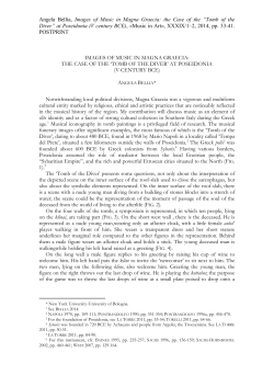 Angela Bellia, Images of Music in Magna Graecia - AMS Acta