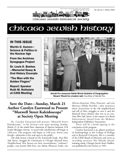 chicago jewish history - The Chicago Jewish Historical Society