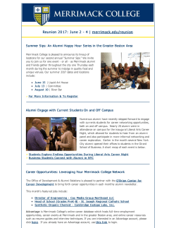 Merrimack College April 2017 Alumni Newsletter